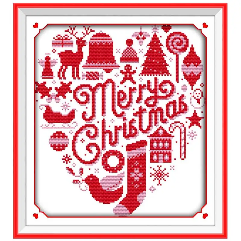 Рождественская картина из мультфильма напечатанная на холсте 11CT 14CT Набор для