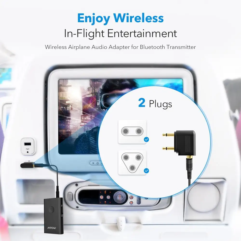 VicTsing Upgraded 2-in-1 Bluetooth Transmitter Receiver with Airline Adapter aptX Music Sound MP3 Player Handsfree Car Kit | Автомобили и