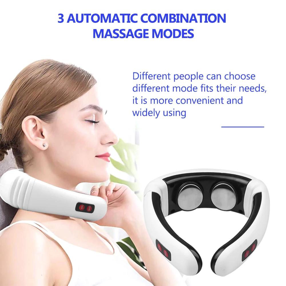 

Electric Neck Massager Pulse Back 6 modes 16 gears Power Control Infrared Pain Relief Neck Cervical Physiotherapy Instrument