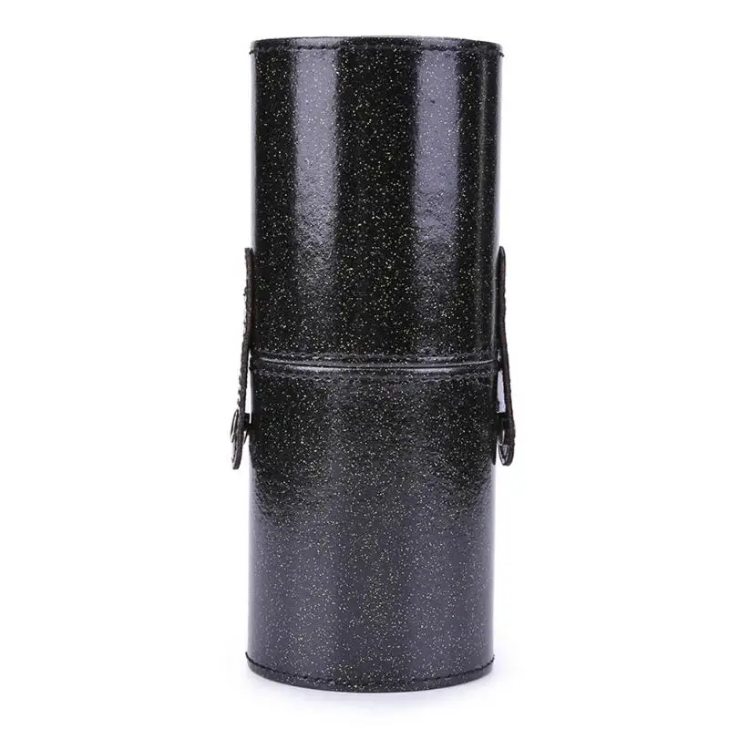 M 20x8cm Black Портативные дорожные кисти для макияжа, Круглый держатель для ручек, косметический чехол из искусственной кожи, держатель для кистей, органайзер для хранения, Прямая поставка - Цвет: M 20x8cm Black