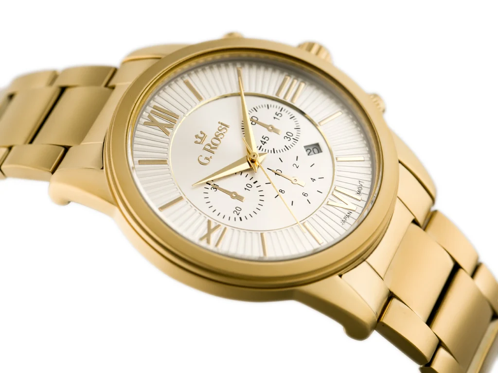 Мужские часы GINO ROSSI модель C6846В классические золотые механические металлические