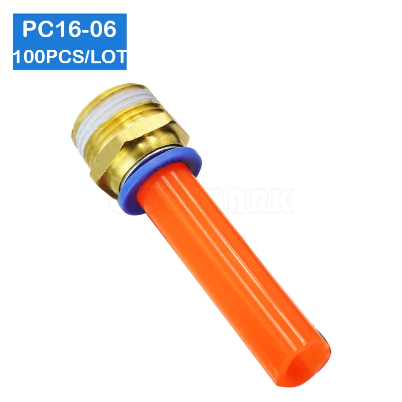 

Free shipping 100pcs a lot BSPT PC16-06 Pneumatic Connectors male straight one-touch fittings 16mm to 3/4'
