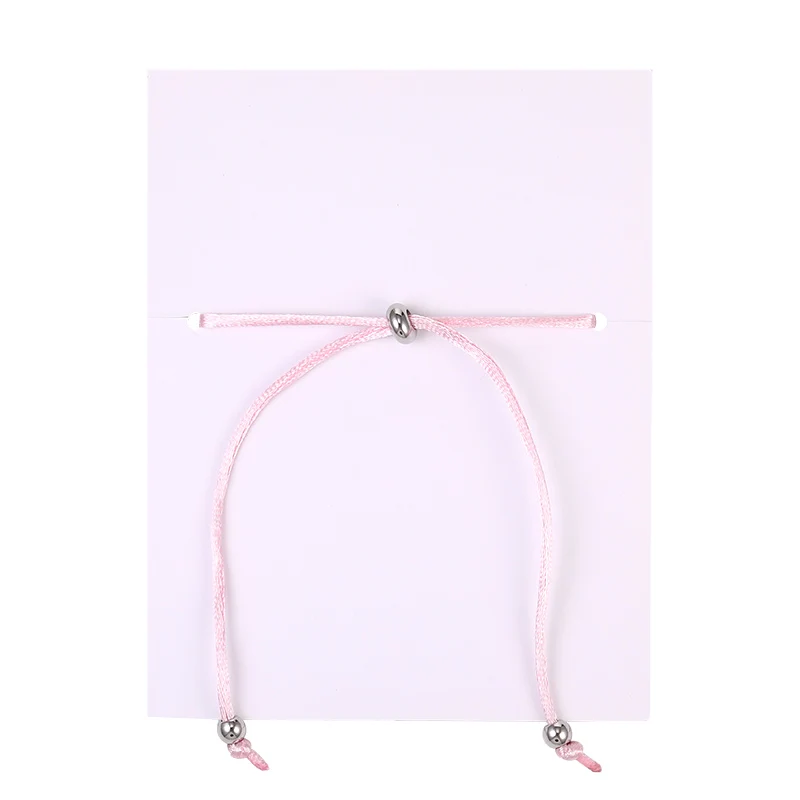 Браслет женский Регулируемый из розовой веревочной ленты с изображением рака