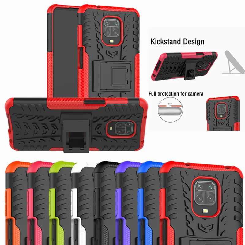 

For Xiaomi Redmi Note 9S Case Anti-Knock Hybrid Armor Stand Back Cover For Redmi Note 9 Pro Max Note9 Shockproof Bracket Cases