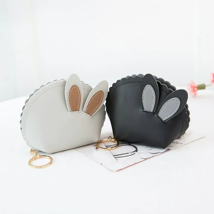 Короткий кошелек держатель для карт из искусственной кожи с милыми заячьими