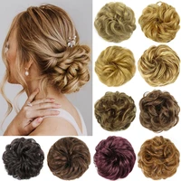my diva curly chignon messy bun rubber band ballet bun hair accessories wrap synthetic hair ring ponytails extensions for women