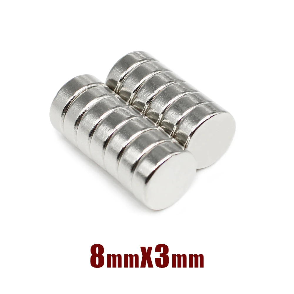 

20/50/100/150/200/300PCS 8x3 Small Round Rare Earth Magnets Strong 8x3mm N35 8mm x 3mm Permanent Neodymium Disc Magnets 8*3 mm