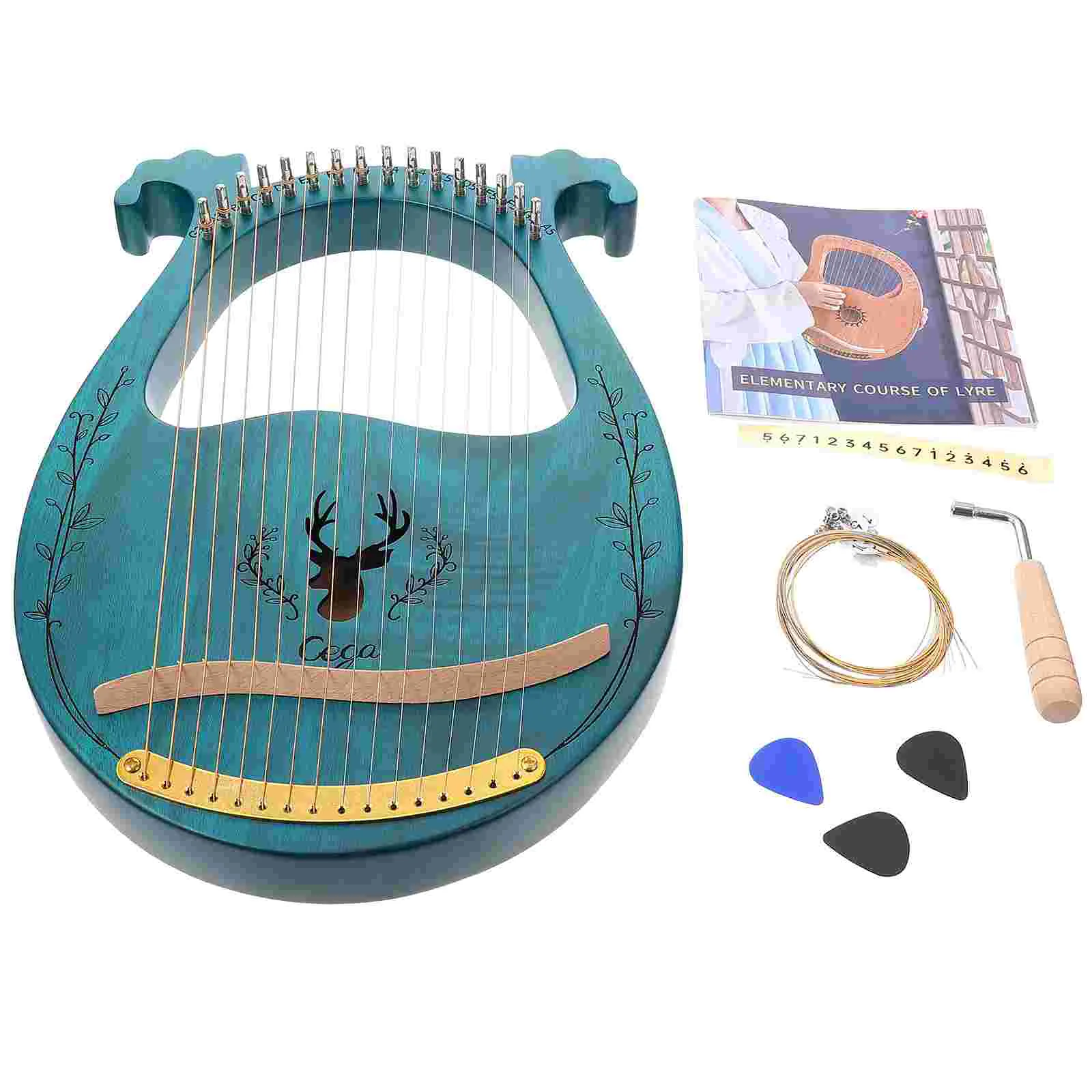 

1 Набор из 16 струн Harp Lyre Harp Fresh Style Lyre Harp Instrument (синий)