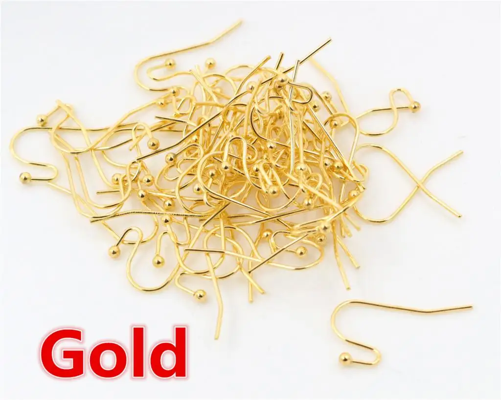 Gold 100 шт./лот, 21x16 мм, сделай сам, серьги, застежки, крючки, фурнитура, сделай сам, аксессуары для изготовления ювелирных изделий, латунный крючок, серьги, ювелирные изделия - Цвет: Gold