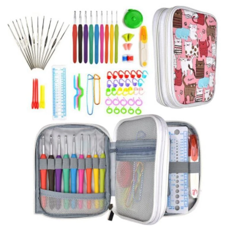 Набор крючков для вязания крючком с коробкой хранения швейная игла начинающих