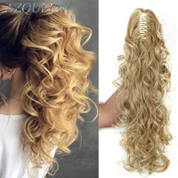 azqueen synthetic 20 inch fiber claw clip wavy ponytail extension clip in hair wig for women