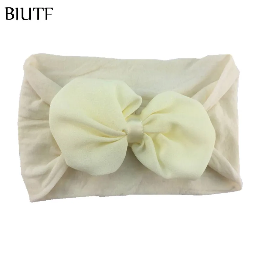 1 шт./лот эластичная мягкая широкая нейлоновая повязка на голову с бантиком для