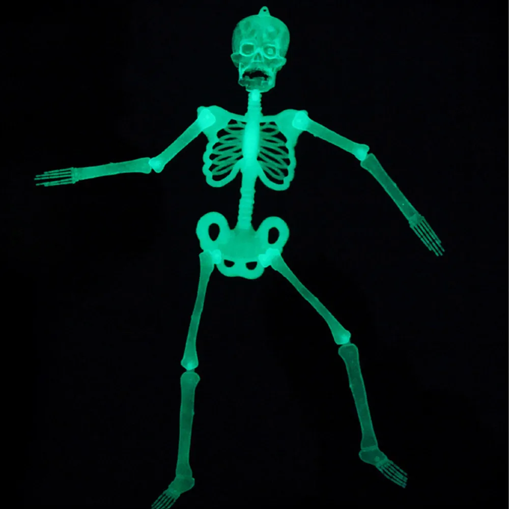 

32cm Luminous Skull Skeleton Body Scary Halloween Toy Haunted House Tricky Prop Fluorescent Spoof Novelty Toys Funny New 2021