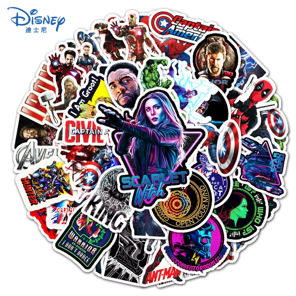 10/26/52 шт. Disney Marvel наклейки герои классные Водонепроницаемый аниме ноутбук гитары