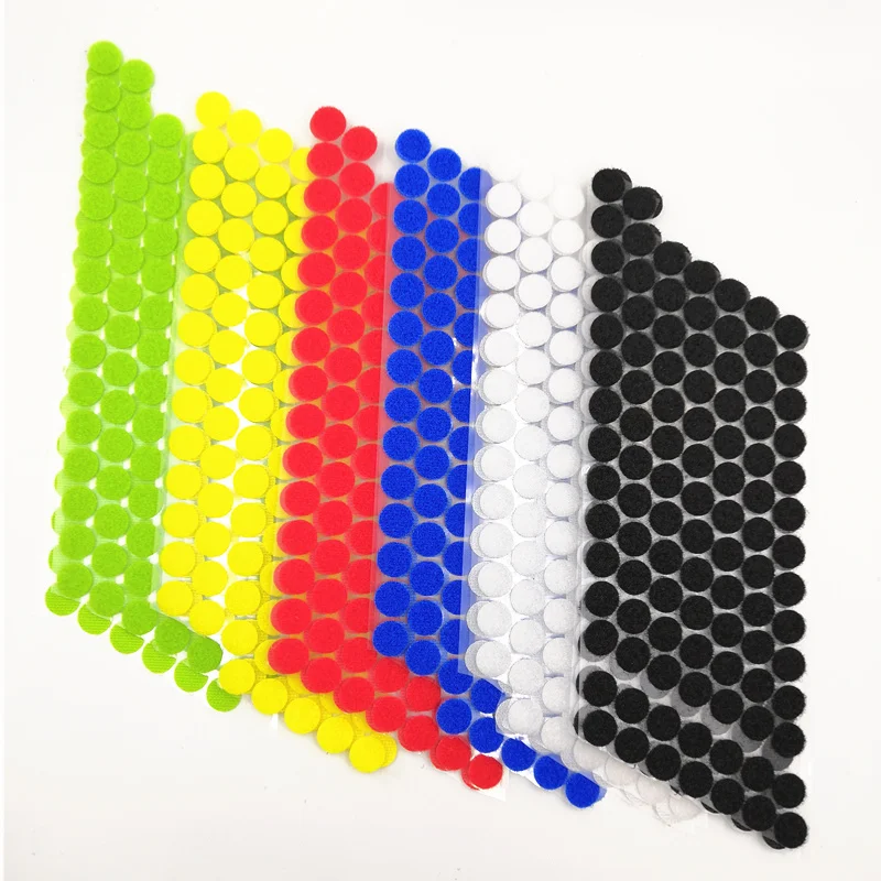 

100Pairs Self Multicolor Adhesive Fastener Tape Dots 10/15/20/25/30mm Strong Glue Magic Sticker White Black Round Hook Loop Tape