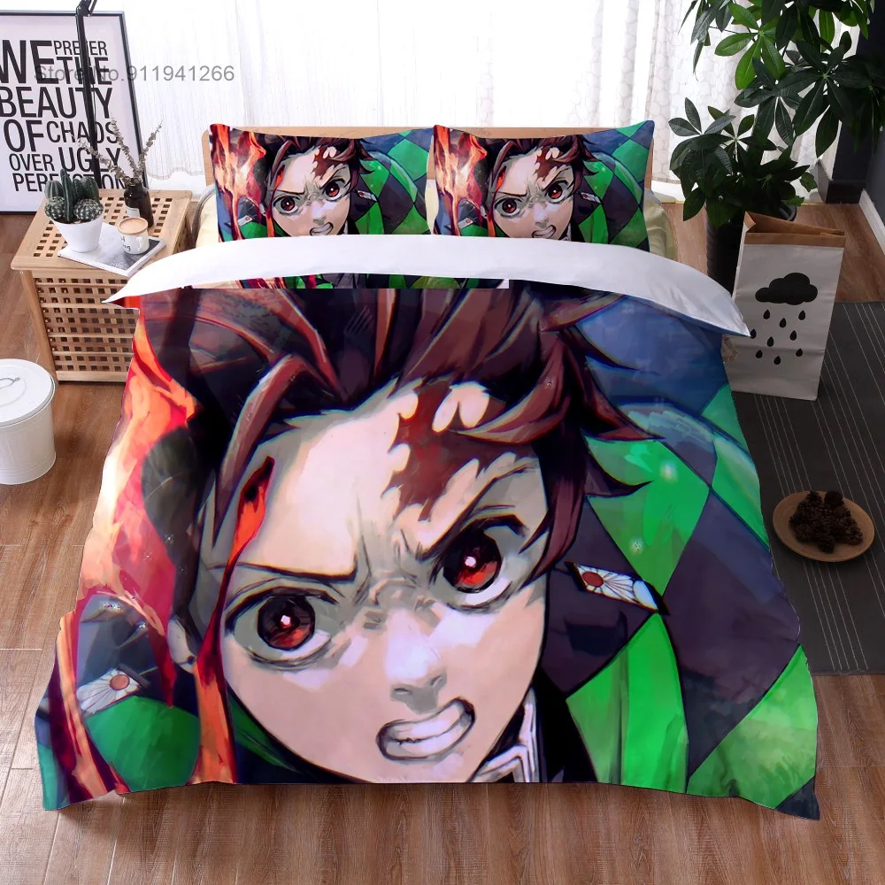 Комплект постельного белья в стиле аниме для спальни пододеяльник из полиэстера