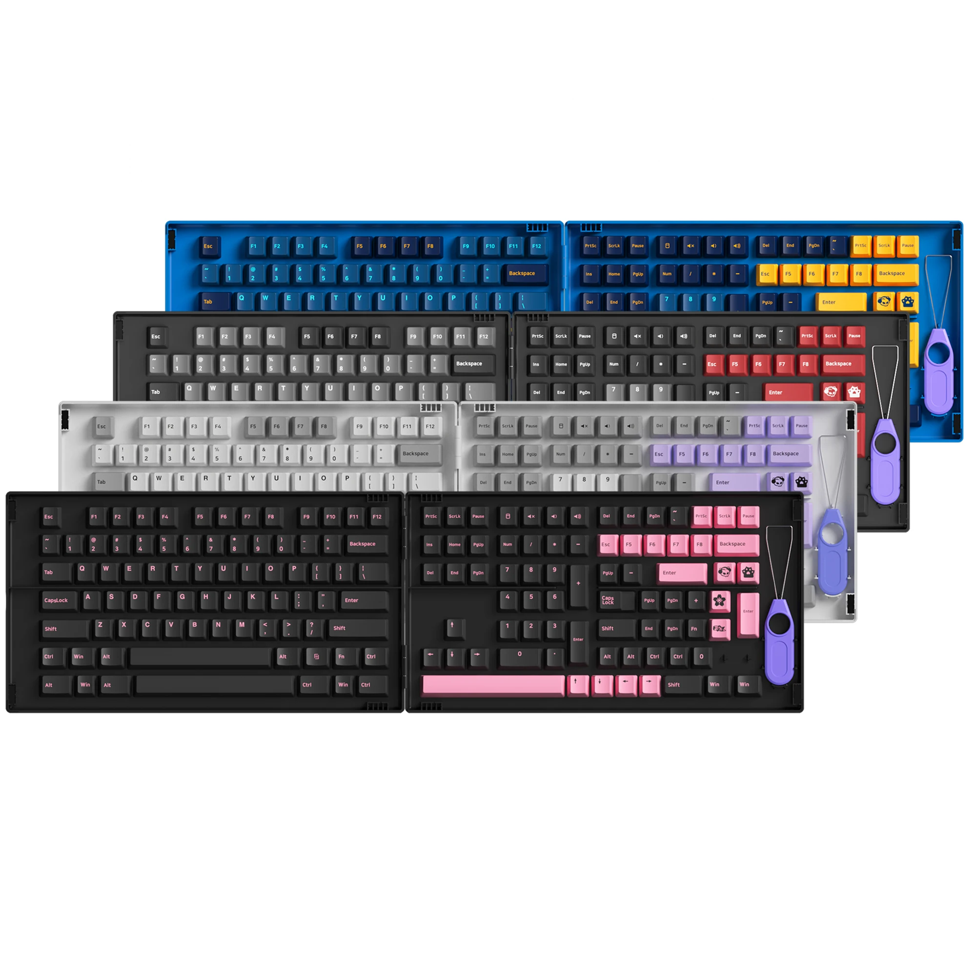 AKKO Cherry профиль PBT doubleshot keycap для mx stem клавиатура тихий отключенный Ара черный