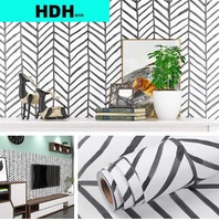 modern black and white stripe peel and stick wallpaper self adhesive removable contact paper vinyl wallpaper for home decoration