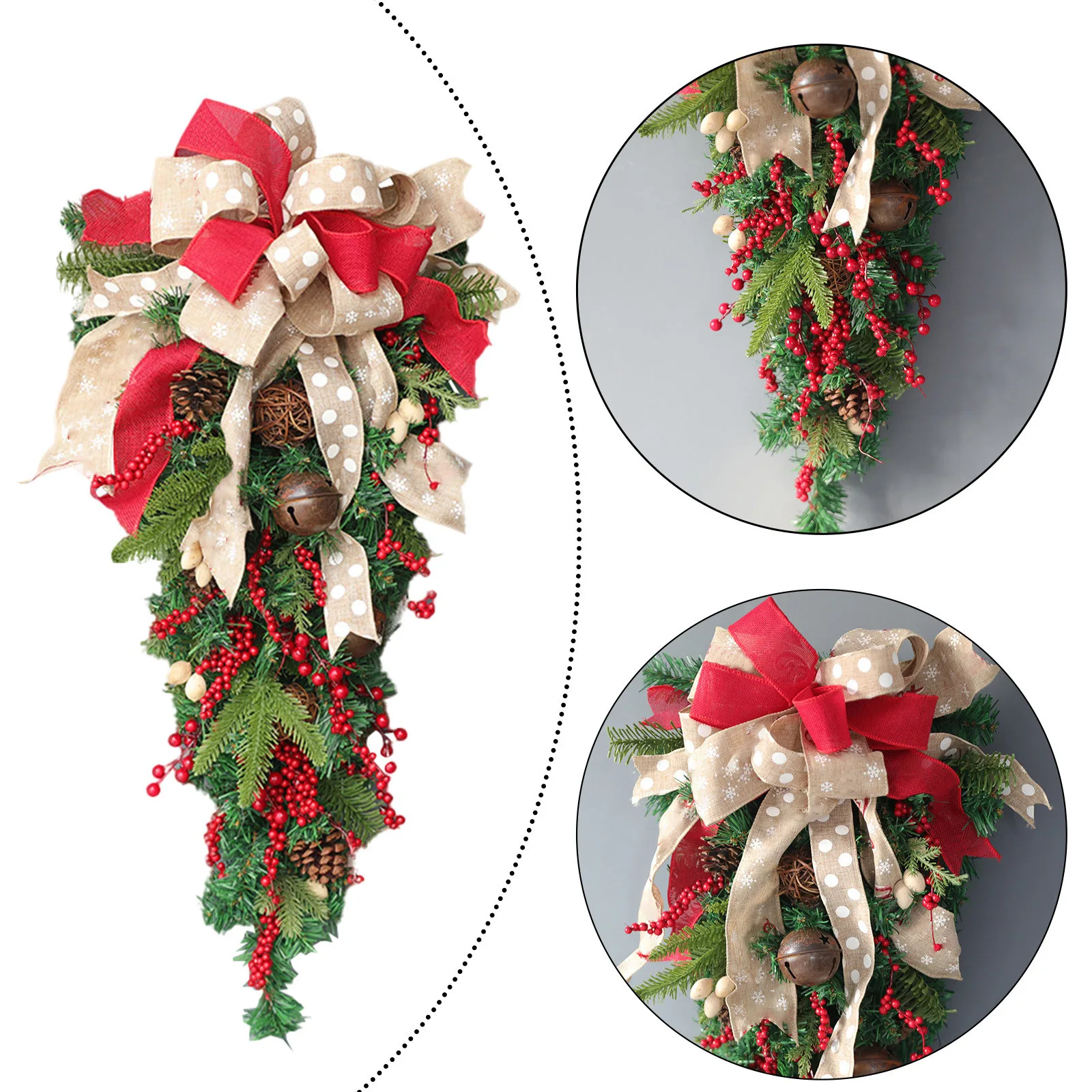 Рождественский венок украшение Рождественская гирлянда-труба Рождественское с