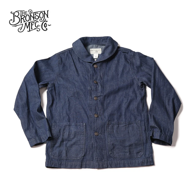 Bronson Repro USN Dungaree джемпер 1922 модель ВИНТАЖНАЯ ДЖИНСОВАЯ шаль воротник куртки для мужчин