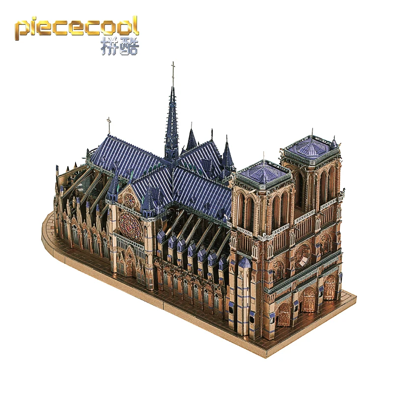 Металлический 3D пазл Piececool Нотр-Дам модель Парижа набор для сборки своими руками