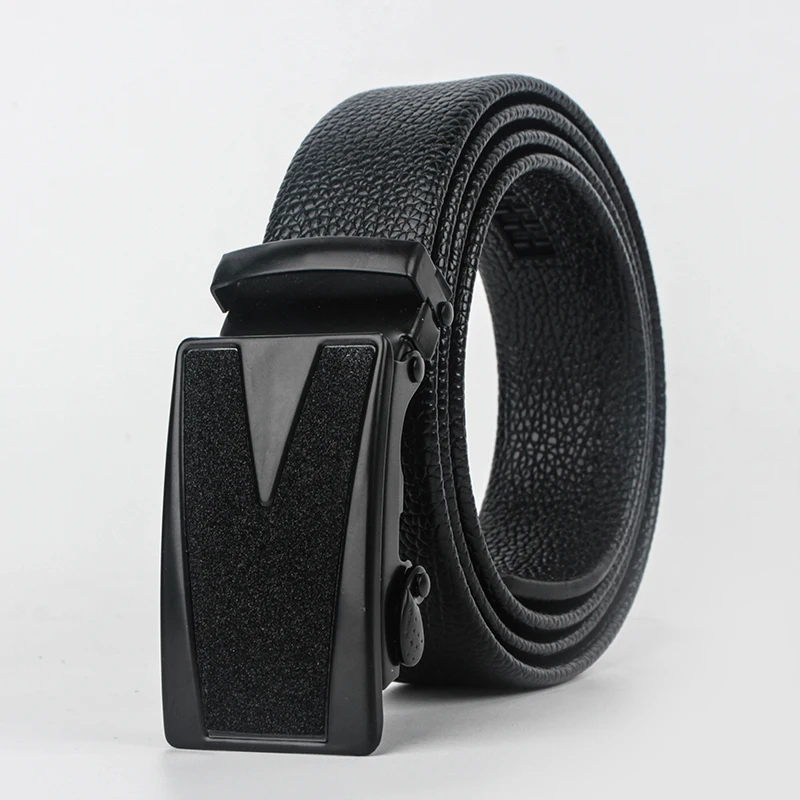 

Leather Belts for Men 3.5cm Width Brand Fashion Automatic Buckle Black Genuine Leather Belt Men's Belts Cow