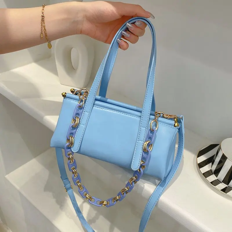 

Женская сумка через плечо, из кожи, с цепочкой и верхней ручкой