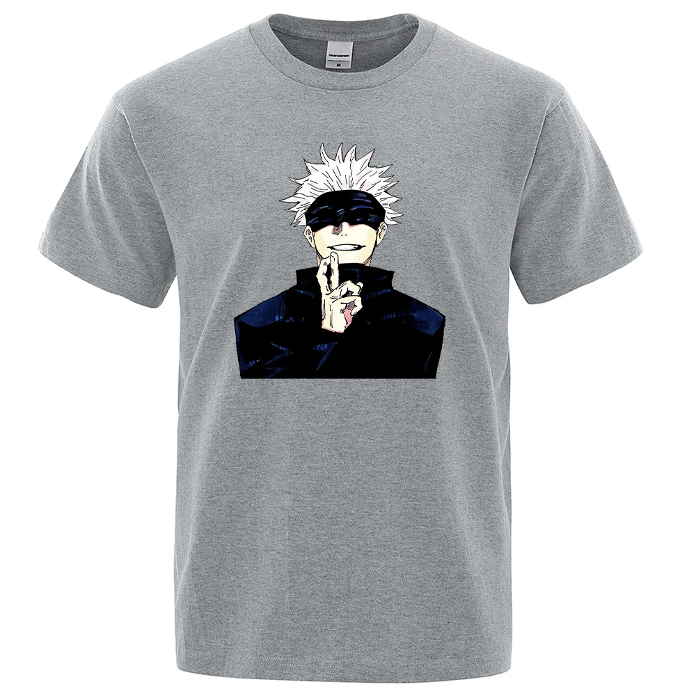 

Jujutsu Kaisen Anime Satoru Gojou Print T-Shirt Men Sports Round Neck T Shirt Vogue Soft Clothes Casual Men's T-Shirts