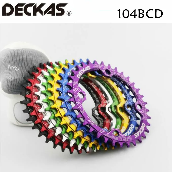DECKAS 104BCD круглая узкая широкая цепь MTB горный велосипед 104BCD 32T 34T 36T 38T шатун зубная пластина части 104 BCD