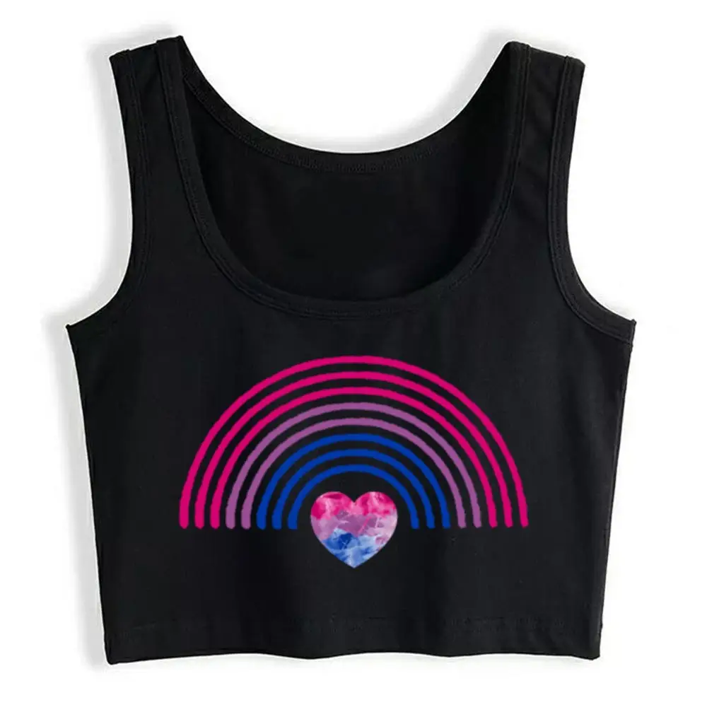 

Crop Top Female Gay Pride Lgbt Bisexual Bi Rainbow Design Design Inscriptions Cotton Tank Top Women