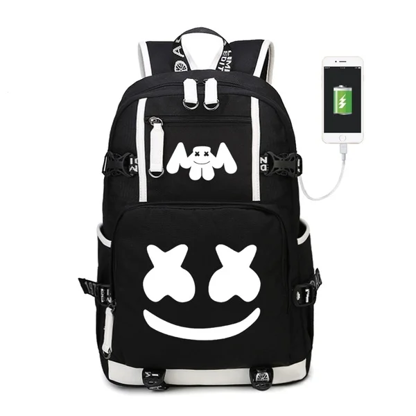 CG5155 DJ Marshmallow студенческий Светящийся рюкзак для подростков мальчиков и девочек, школьные сумки с usb зарядкой, рюкзак для ноутбука с защитой от кражи - Цвет: CG5155