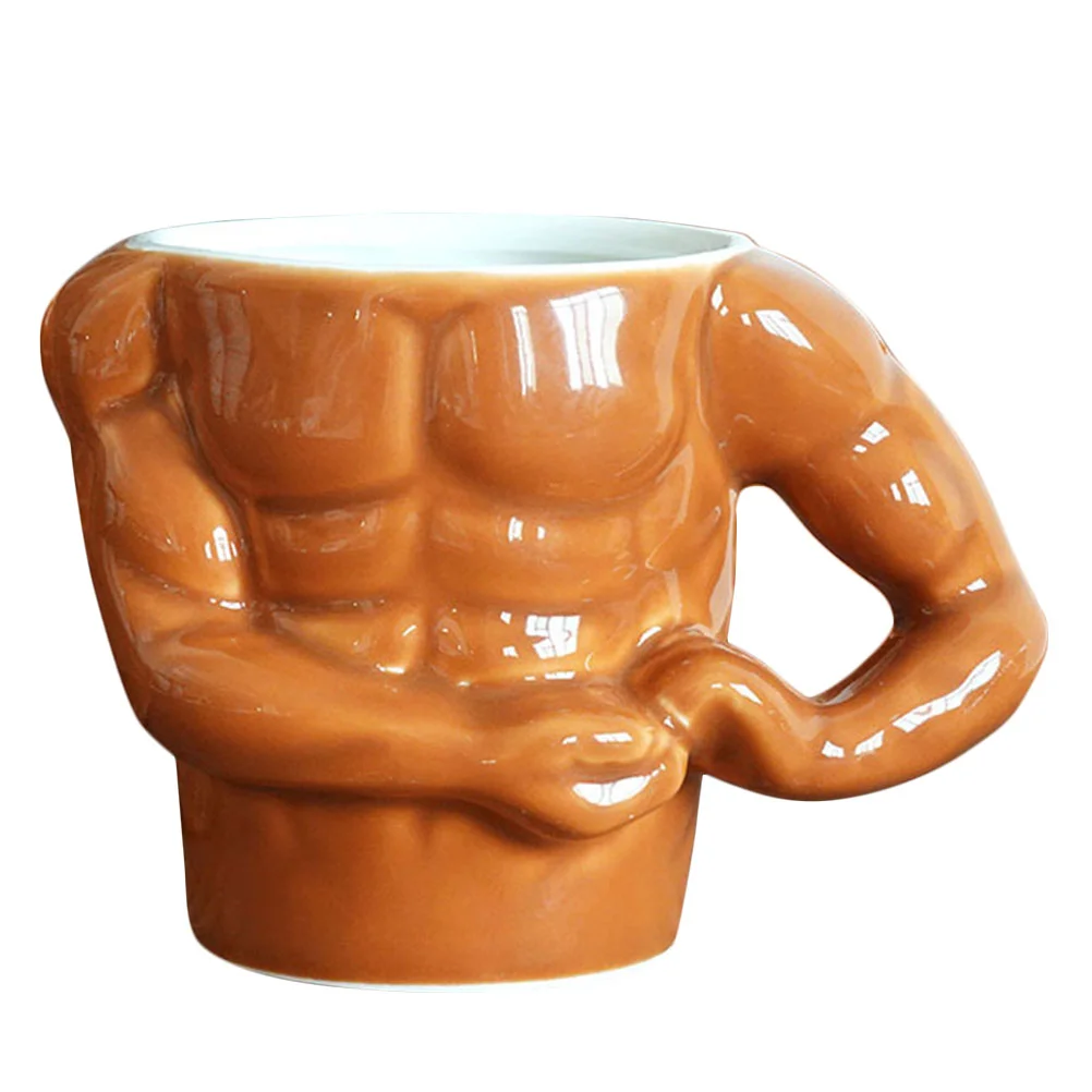 

1Pc Novelty Muscle Ceramic Coffee Mug with Handle Individualized Tea Cup