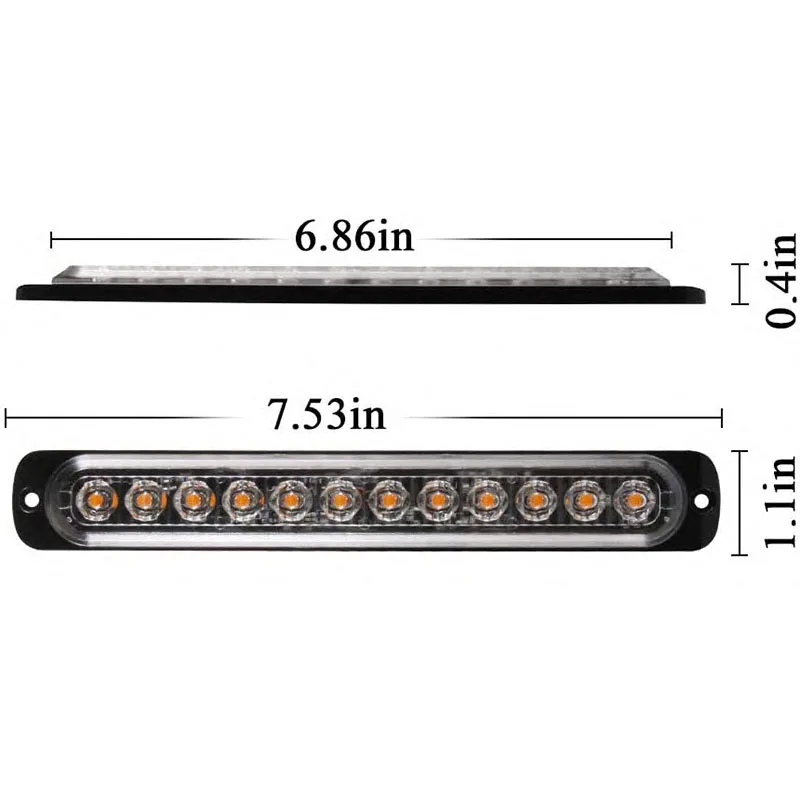 

Emergency Strobe Lights Hazard Warning lights 12 LEDs Amber Surface Mount for Construction Vehicle Car Truck 12-24V lights