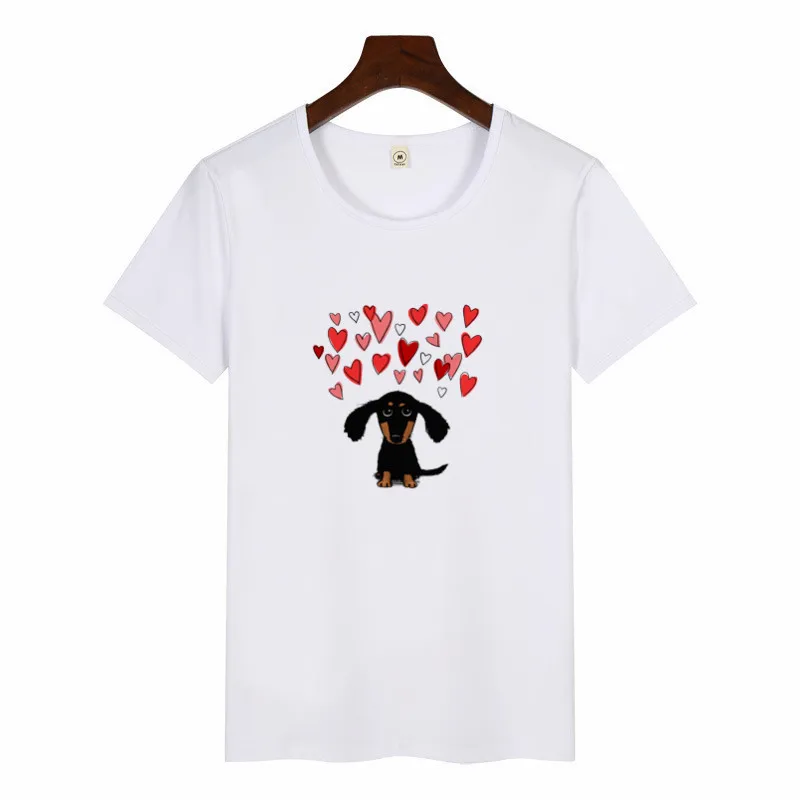 

Women Harajuku Cute French Bulldog German Shepherd Print T-shirt Female Casual O-neck T Shirt Dachshund Pug Terkel Funny T Shirt