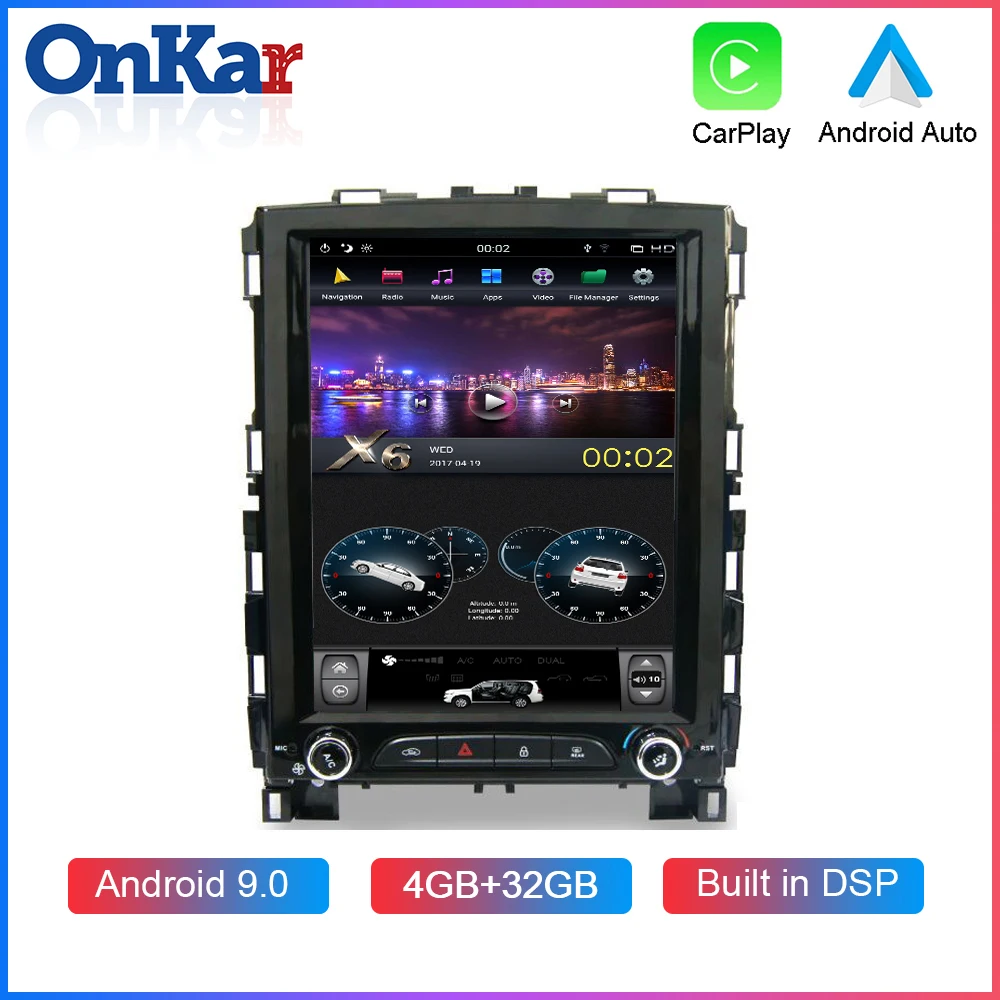 ONKAR автомобильный Android 9 0 Tesla стиль вертикальный экран для Renault Megane 4 Koleos 2017 2018 Гб + 32