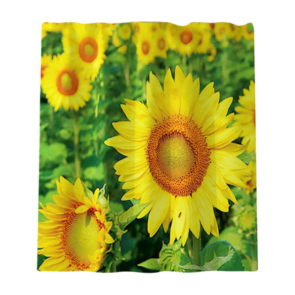 

Practical 4Pcs/Set Sunflower Non Slip Toilet Polyester Cover Mat Floor Mat Set Bathroom Shower Curtain Bath Mat Bathroom Suits