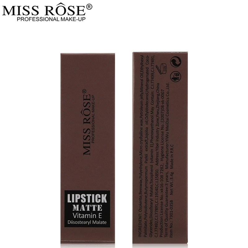Miss Rose хит продаж витамин Е телесная матовая губная помада Профессиональный