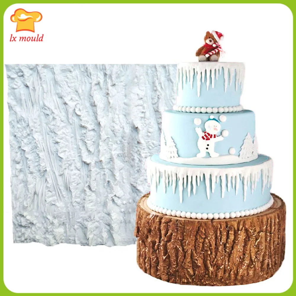 

LX MOULD Platinum Silicone Fondant Mold Bark Textured Mat DIY Baking Cake Decoration Dry Pais Tools
