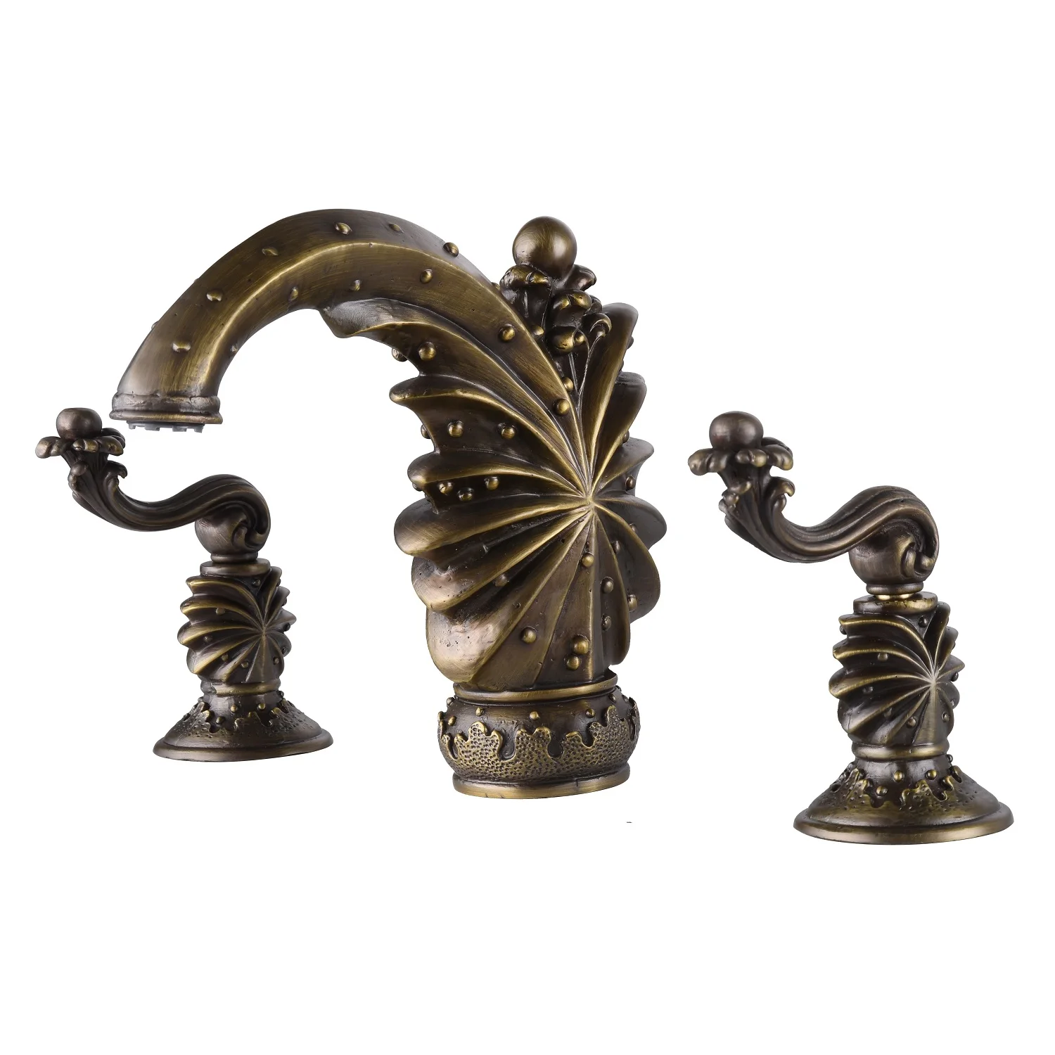 

8-16 дюймов, 2 ручки, 3 отверстия, большая площадь, смеситель для раковины в ванную комнату, античная латунь, подходящий металлический выдвижно...