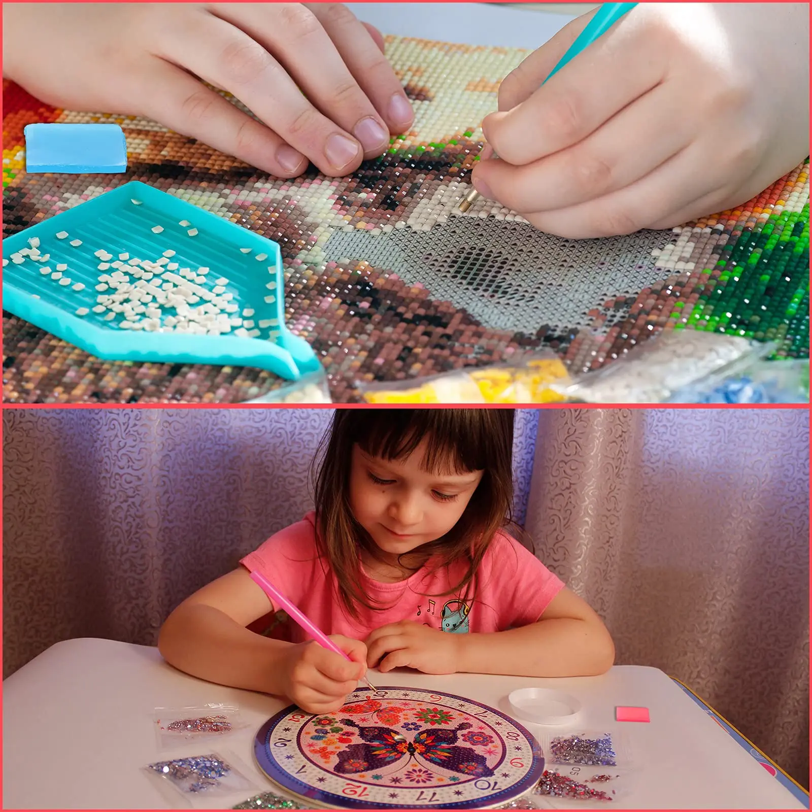 Алмазная живопись 6 шт./коркор. 5D с футляром для хранения глиняные аксессуары