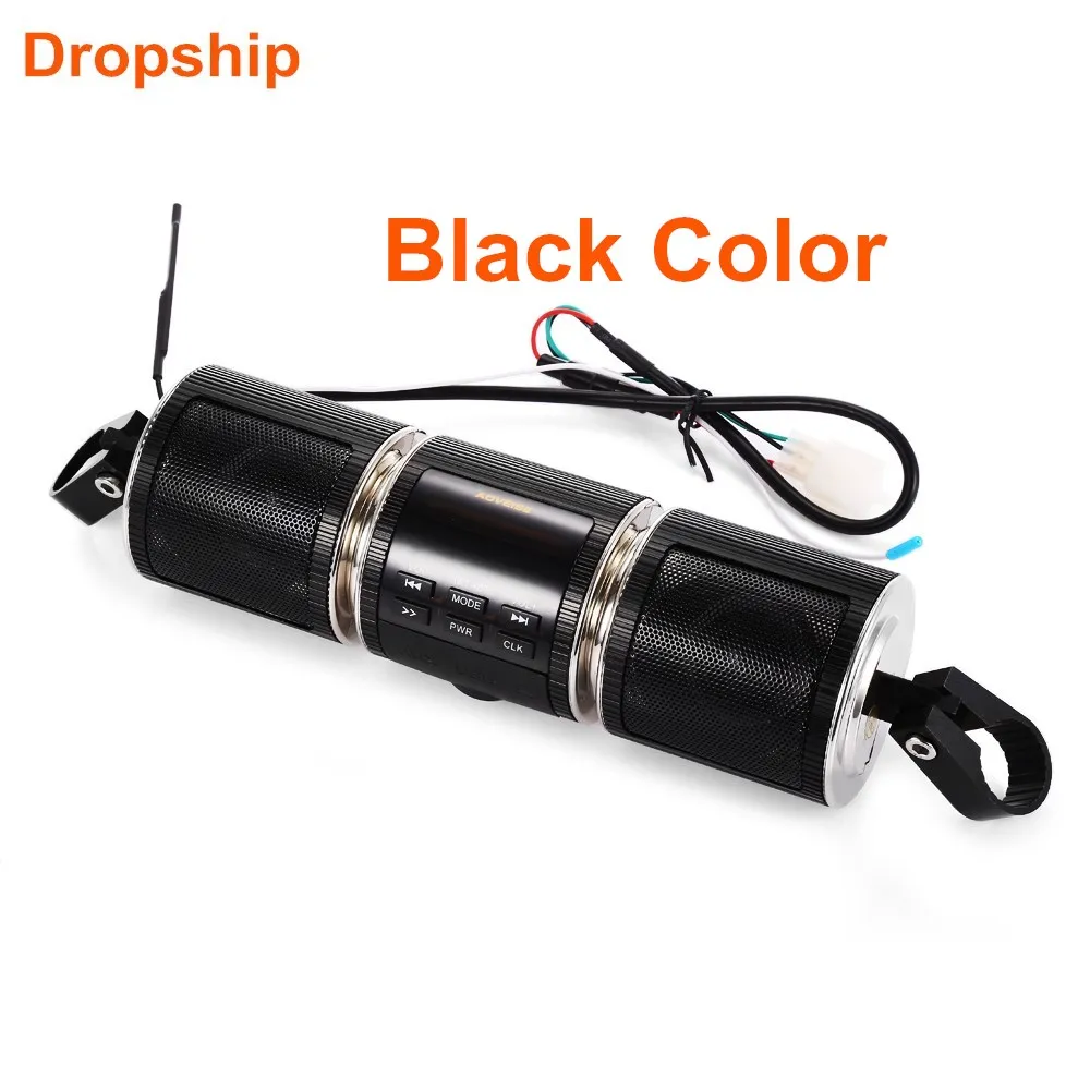 black color MT487 12V черный белый мотоцикл MP3 музыкальный плеер Bluetooth стерео динамик fm-радио с светодиодный дисплей Водонепроницаемый - Цвет: black color