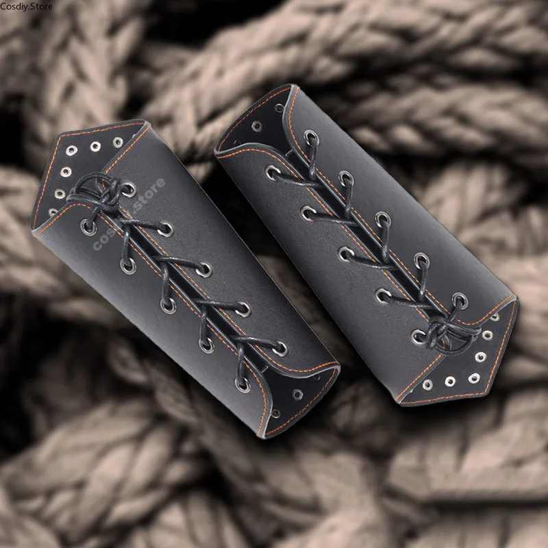 Кожаный армированный браслет унисекс со шнуровкой средневековый Косплей воина