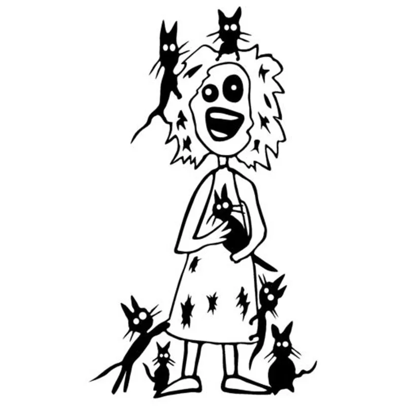 Dawasaru сумасшедшая кошка леди Автомобильная наклейка водонепроницаемый чехол