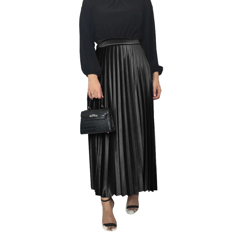 Юбка женская бархатная Плиссированная длинная облегающая Макси-юбка с