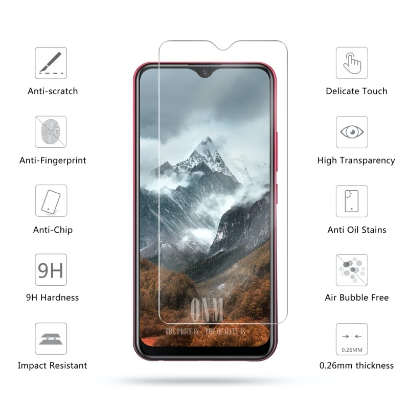 Закаленное стекло для vivo Y11 2019 Защитное экрана 2.5D 9H Премиум защитная