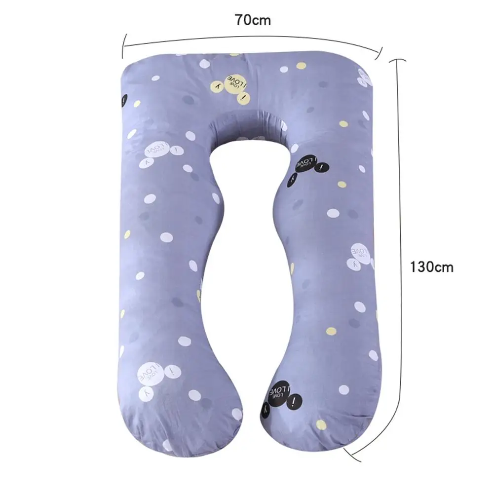 

130cm Soft Cotton Cushion Pillow Pregnant Pillow Girl Side Sleeping Cushion U-Shaped Waist Cotton Nursing Pillow With Pillowcase