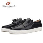 Кроссовки мужские Piergitar из натуральной кожи, с белой резиновой подошвой, с кисточками, повседневные, 2020