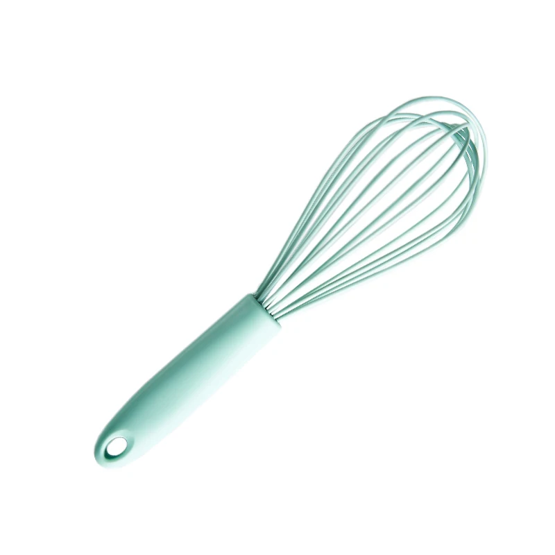 

justdolife Kitchen Silicone Non-Slip Easy to Clean Whisk Stainless Steel Manual Mini Egg Whisk Balloon Egg Beater