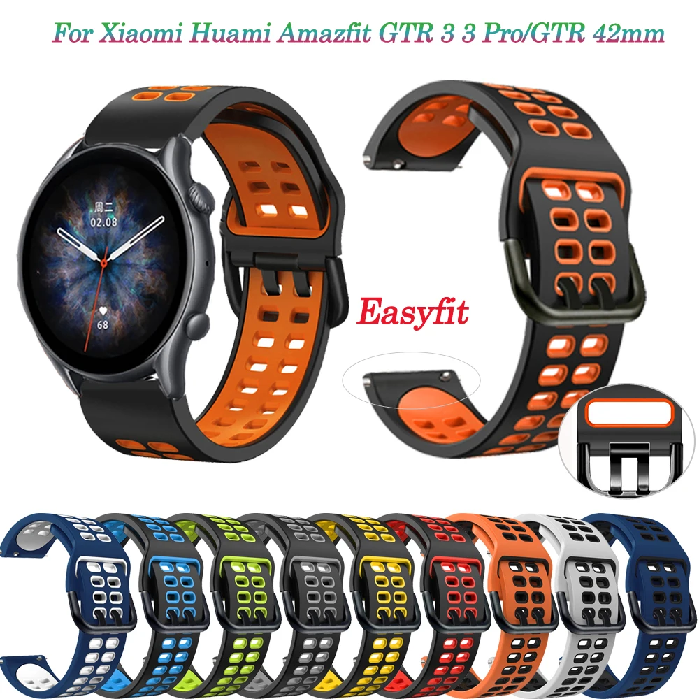 

Силиконовый ремешок 20 22 мм для смарт-часов Xiaomi Huami Amazfit GTR 3 3 Pro/GTR 47 мм Easyfit для Amazfit GTR GTS 2 2e /Bip