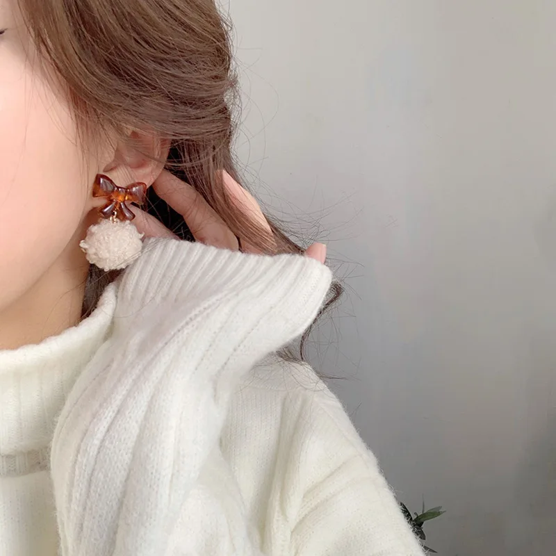 Новое поступление 2021 модные женские серьги с милым бантом и жемчугом для женщин